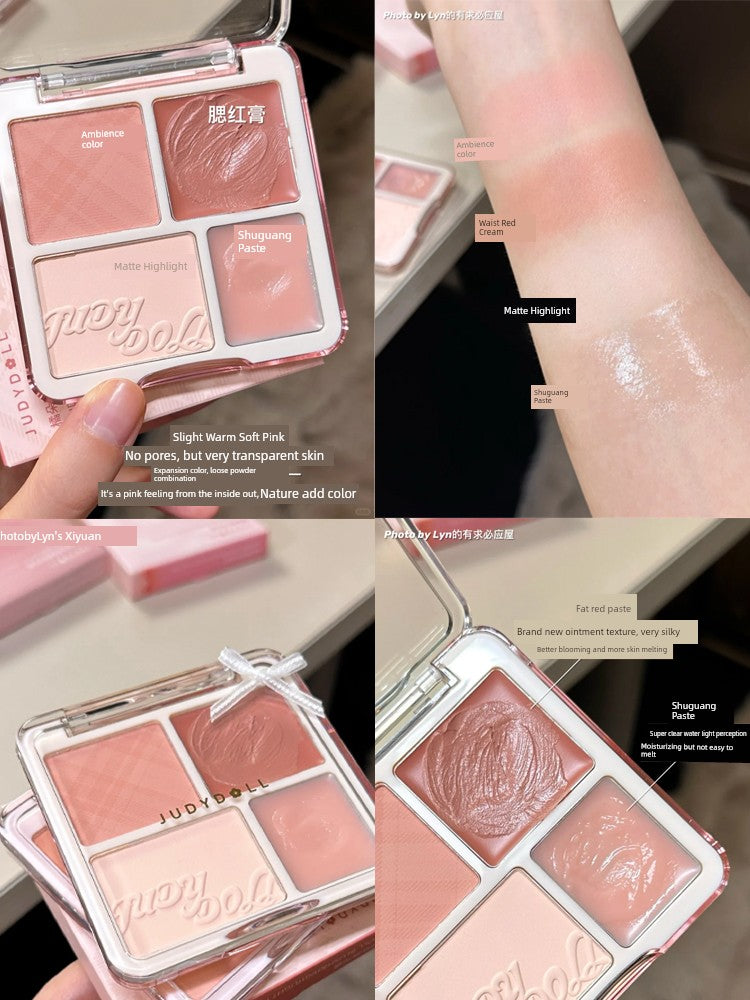 Juduo JudydoLL Repair Highlight Comprehensive Makeup Palette Two-Color Matte Brightening Three-Dimensional Shadow Nose Shadow Blush Powder