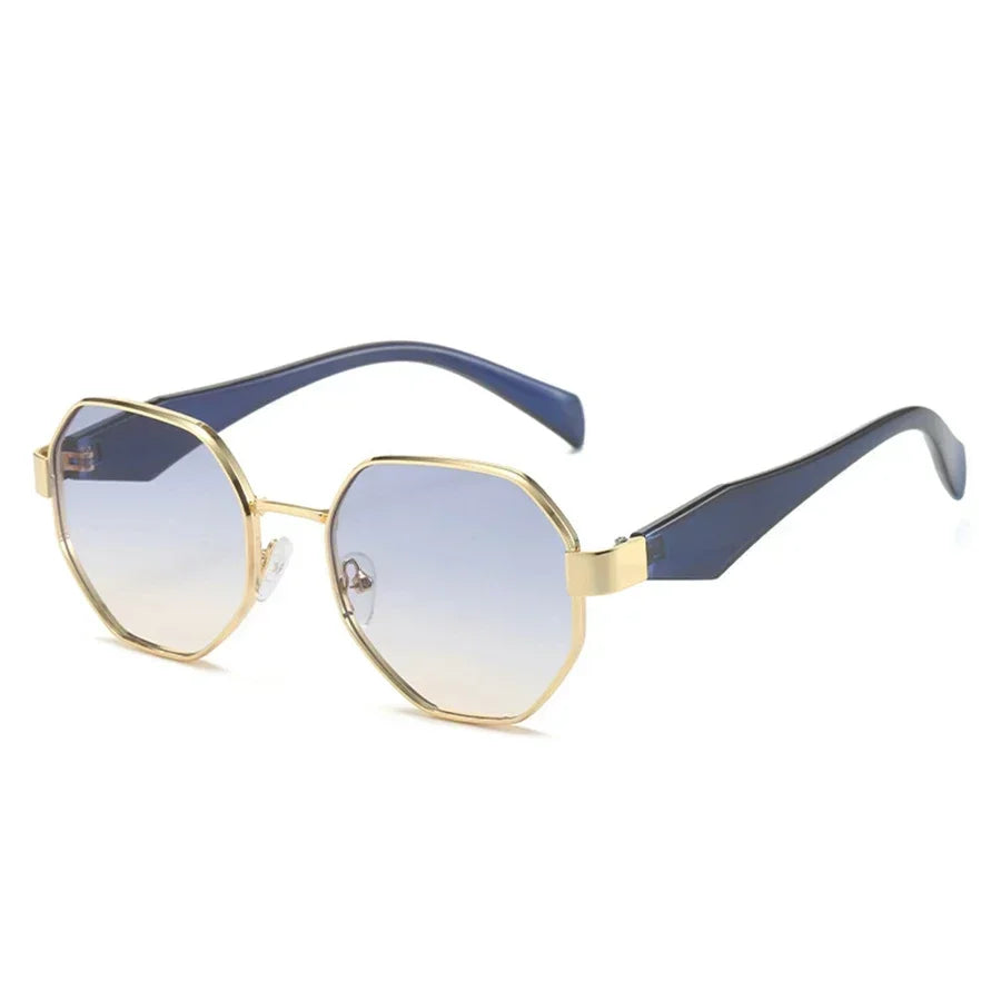 Vintage Sunglasses Women Fashion Polygonal Metal Frame Sunglasses Men Luxury Brand Designer UV400 Eye Protection Sun Glasses