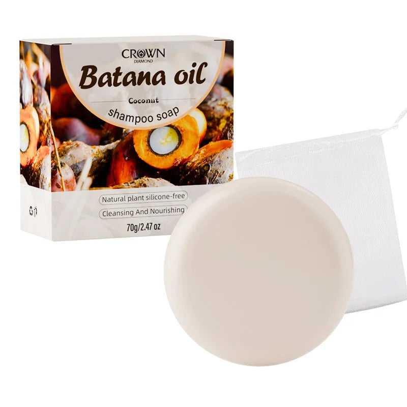 2-in-1 Natural Anti-Hair Loss Shampoo Bar with Batana and Rosemary Controls Oil Strengthens Roots Long-Lasting Coconut Oil Soap