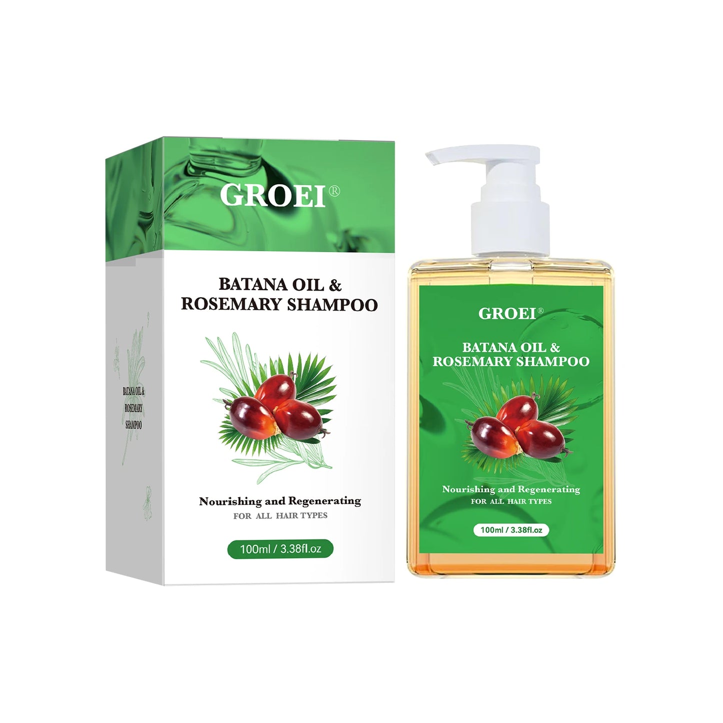 100ML Shampoo Batana Oil Cleansing Soothing Scalp Intense Repair Batana Nourishing Shampoo with Rosemary Extract for All Hair