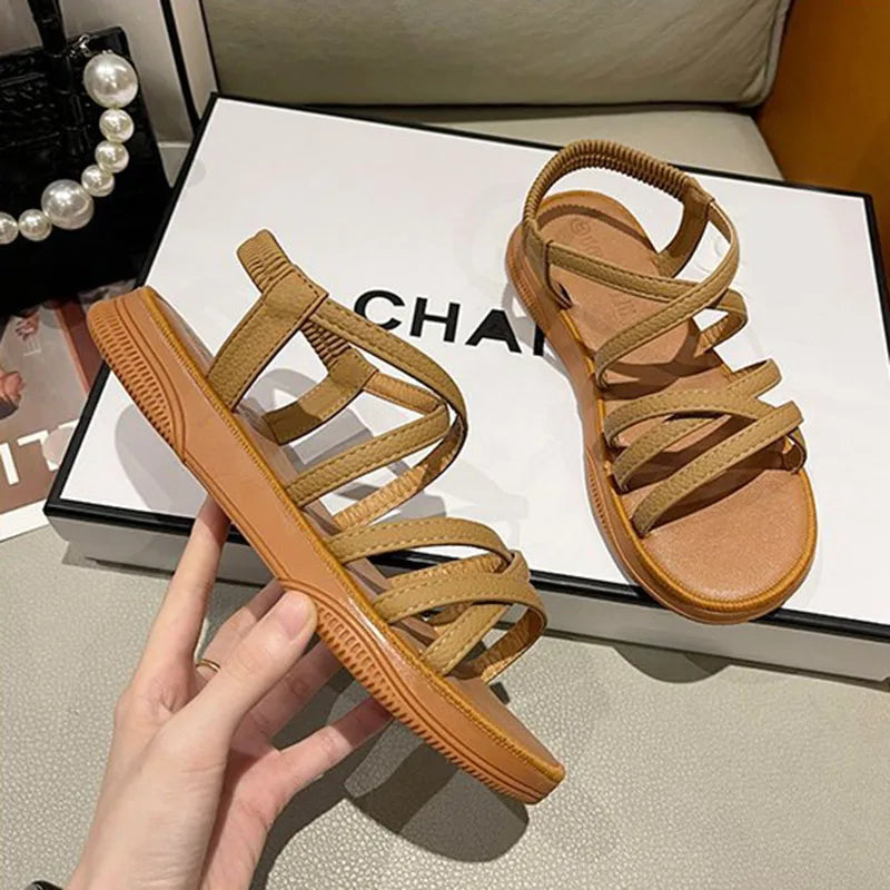 Women Sandals Classics Ankle Strap Summer Sandals Flat Shoes for Women Soft Sole Flats Sandalias Mujer Casual Summer Footwear
