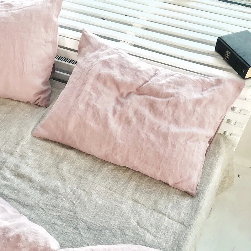 100% Pure Linen Pillow Case Double Long Pillowcase Euro Sham for Bed,Custom Size Envelope Cushion Cover Antibacterial Anti-mite