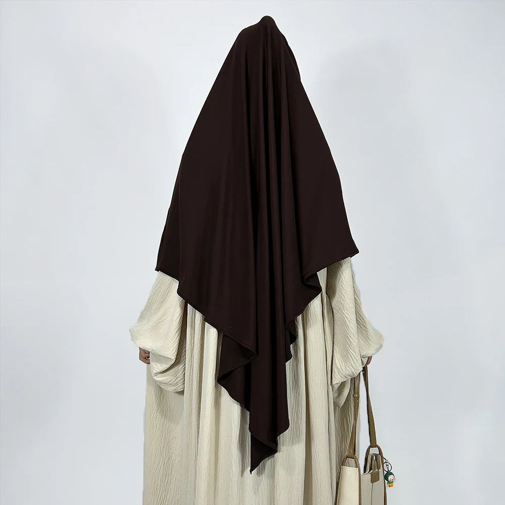 Premium Khimar Stretchy Breathable High Quality One Layer EID Ramadan Muslim Women Islamic Diamond Shape Prayer Hijab