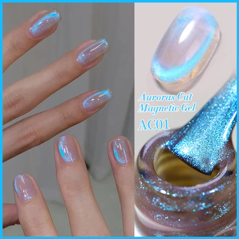 BORN PRETTY Sparkling Glass Bead Cat Magnetic Gel Nail Polish Flash White Spar Red Color Semi Permanent Soak Off UV Gel Varnish