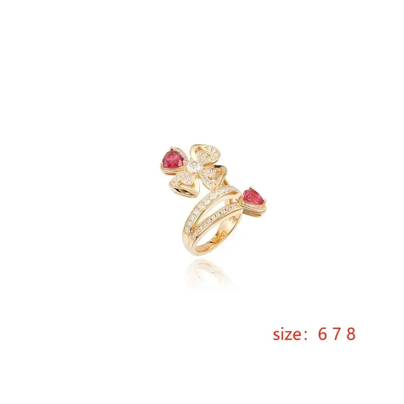 S925 Luxurious Set of Rose Colored Rings, Bracelets, and Necklaces. Where Opulence Meets Elegance,As Unique As You Are