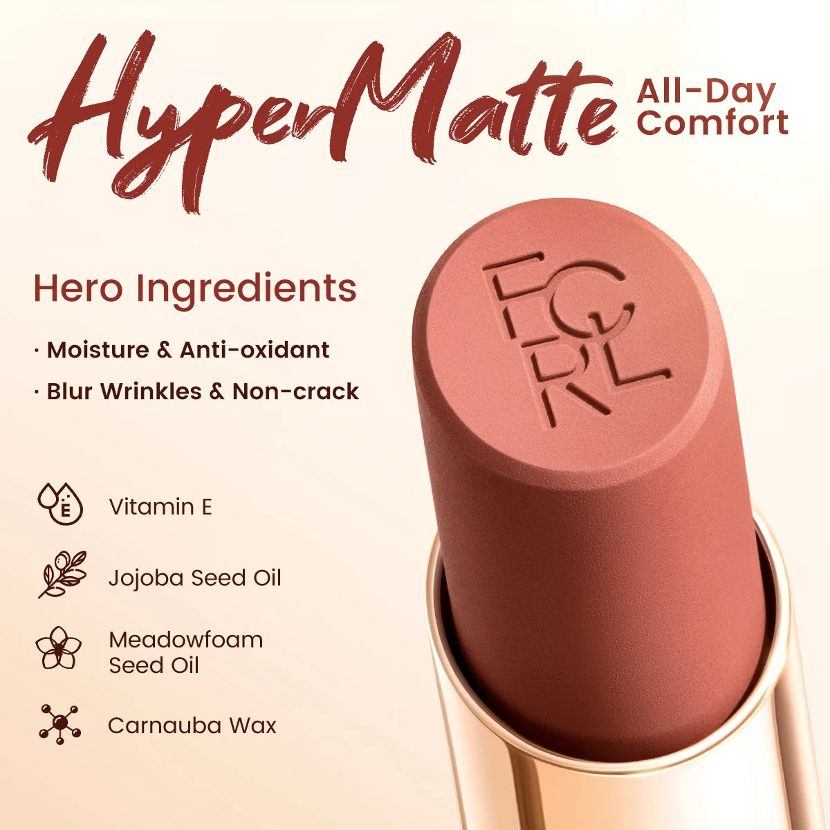 FOCALLURE Lightweight Matte Lipstick Waterproof Transferproof Lip Balms High Pigmented Moisturizing Lip Tints Makeup Cosmetics