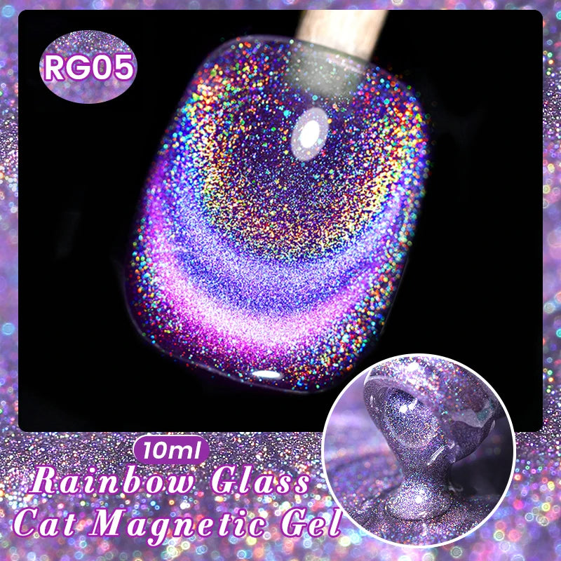 BORN PRETTY Sparkling Glass Bead Cat Magnetic Gel Nail Polish Flash White Spar Red Color Semi Permanent Soak Off UV Gel Varnish