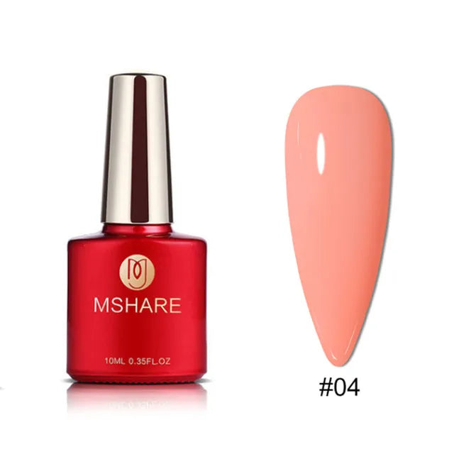 MSHARE Beige Pink Self Leveling Gel Manicure for Finger Nail Extensions Varnish Clear Lacquer Quick Building Diy at Home