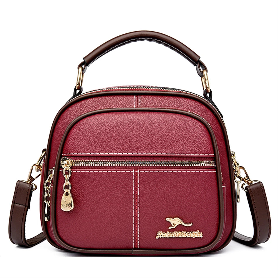 Fashion Tote Bags High Quality Soft Leather Shoulder Crossbody Bags for Women Multilayer Design Brand Female Purses and Handbags