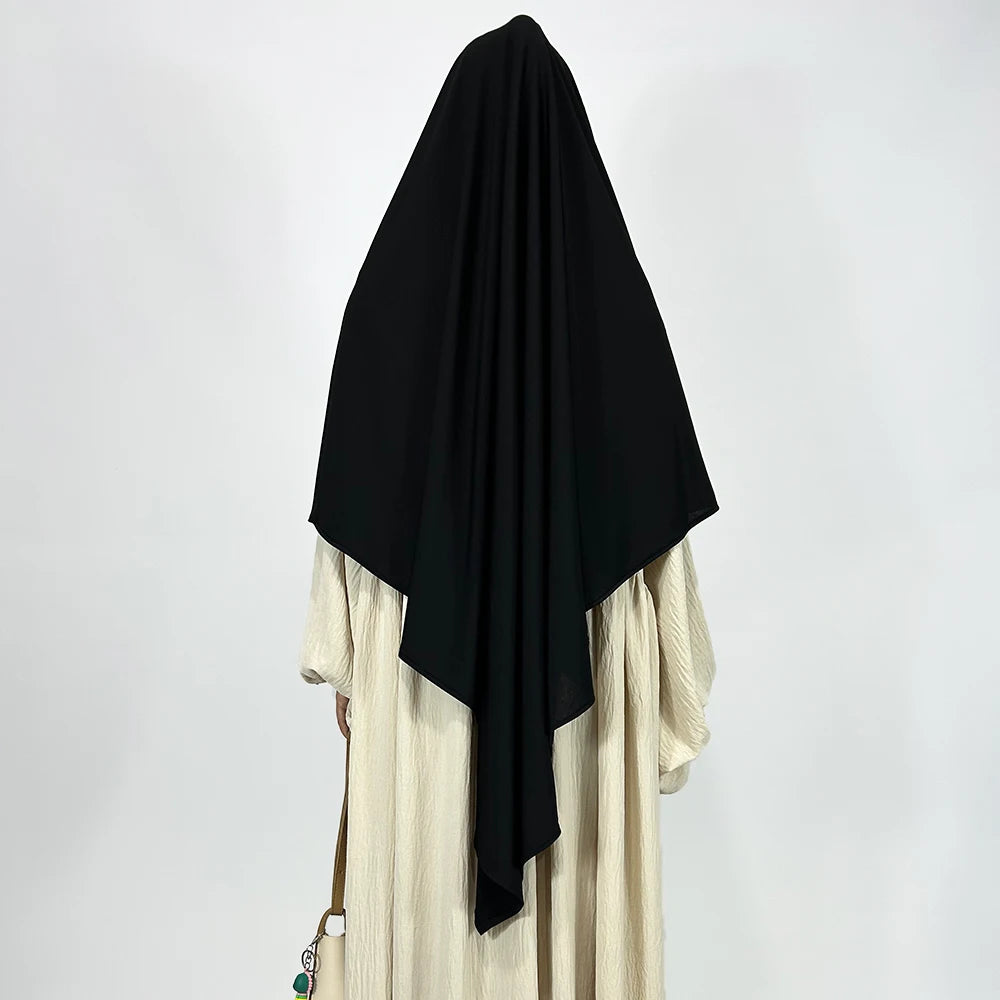 Premium Khimar Stretchy Breathable High Quality One Layer EID Ramadan Muslim Women Islamic Diamond Shape Prayer Hijab
