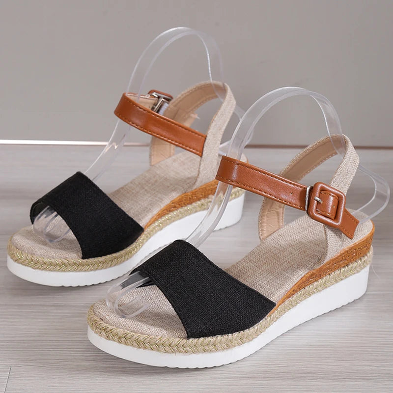 Summer Sandals Women Shoes Outdoor Sandals Woman Non-Slip Ladies Shoes Wedge Sandals Ladies Retro Female Women Sandal Footwear
