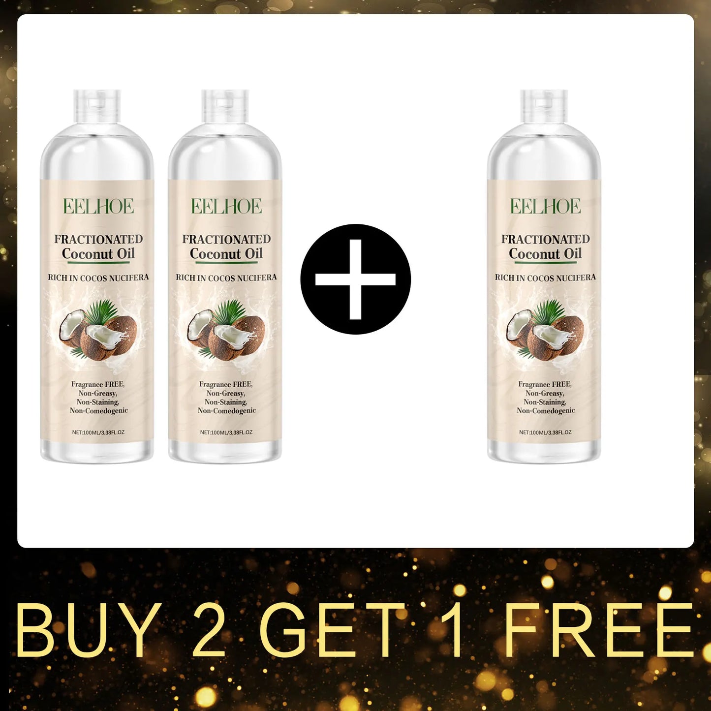 EELHOE Coconut Oil Hair Growth Products Anti-Frizz Hair Strengthener Moisturizing Skin Nourish Multifunctional Coconut Skin Oil
