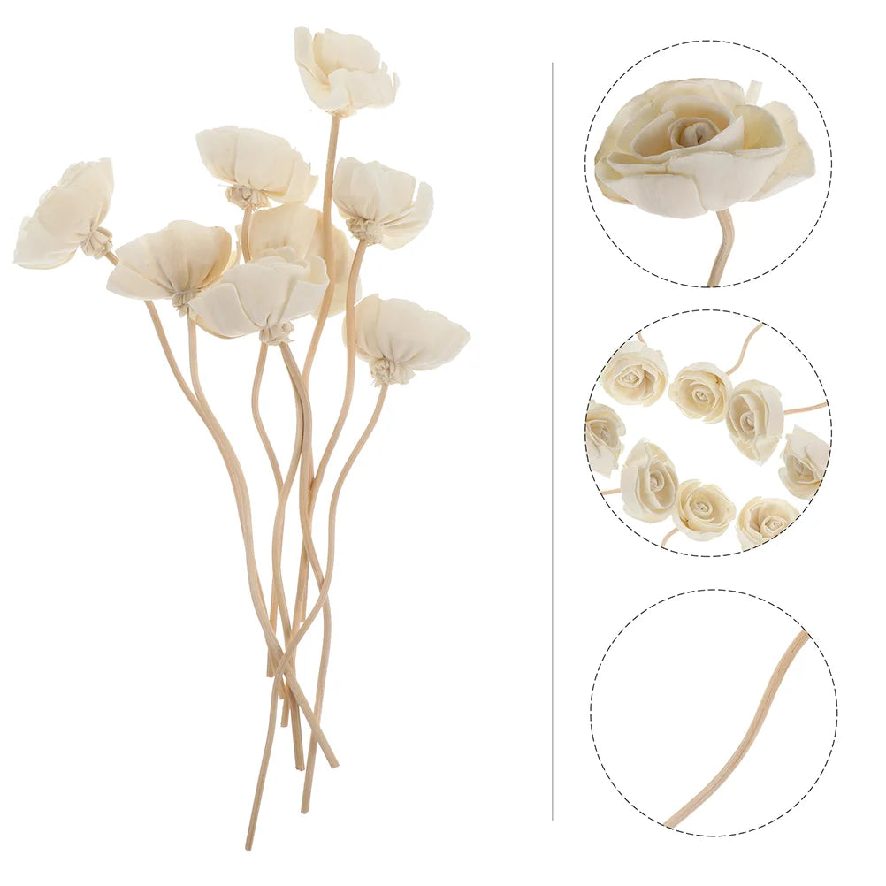 9 Pcs Aromatherapy Rattan Flower Essential Oil Diffuser Wedding Sticks for Car Household Wooden Room Dried Rods