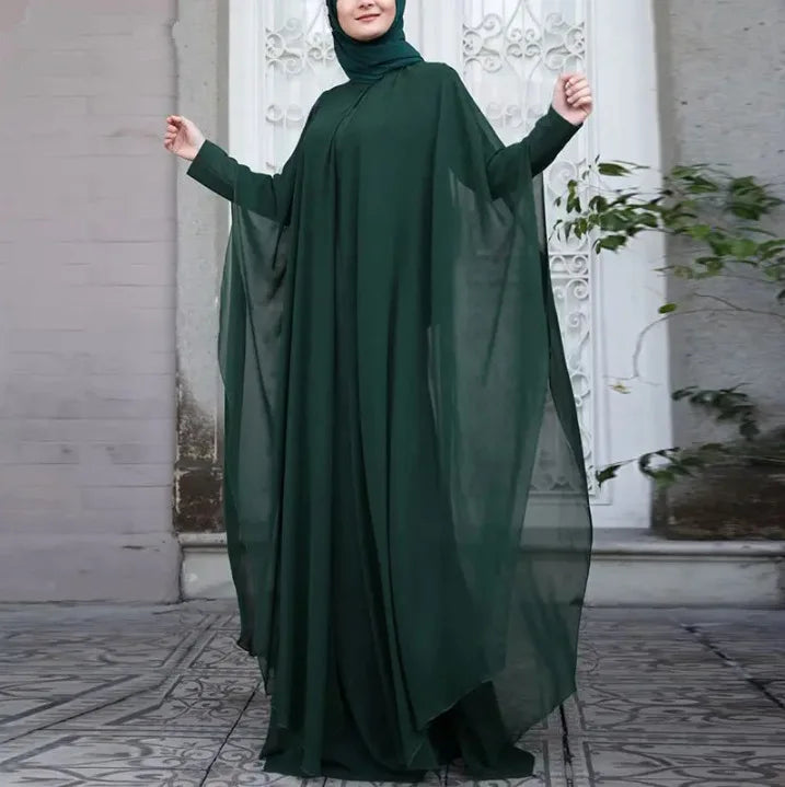 Eid Muslim Abayas for Women Modest Fake Two Pieces Dresses Islam Vestidos Arab Long Robe Jalabiya Ramadan Morocco Dubai Kaftan