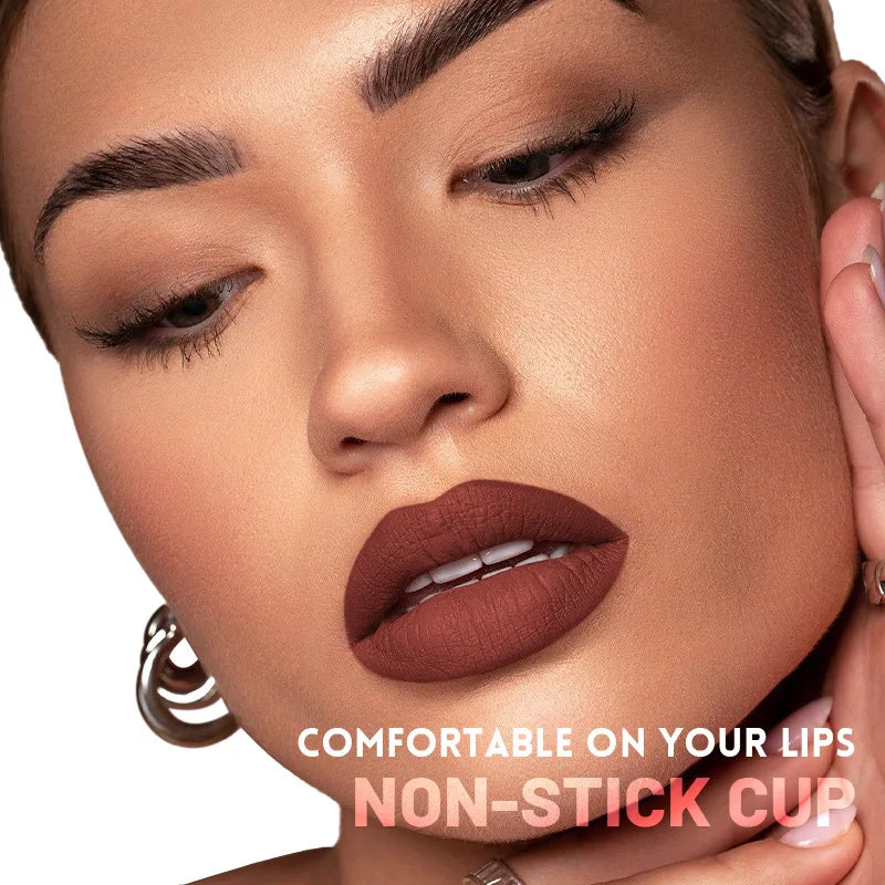 Pudaier Velvet Matte Lipstick - 10 Vibrant Colors, Moisturizing & Waterproof, Long-Lasting Nude Perfect Everyday Gift