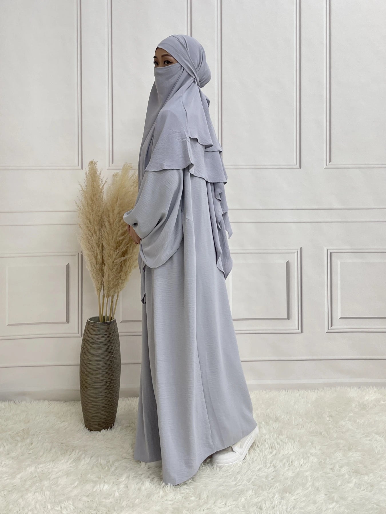 Two Layer Khimar Hijab For Daily Wear Women Scarf Crepe Fabric Soft Summer
