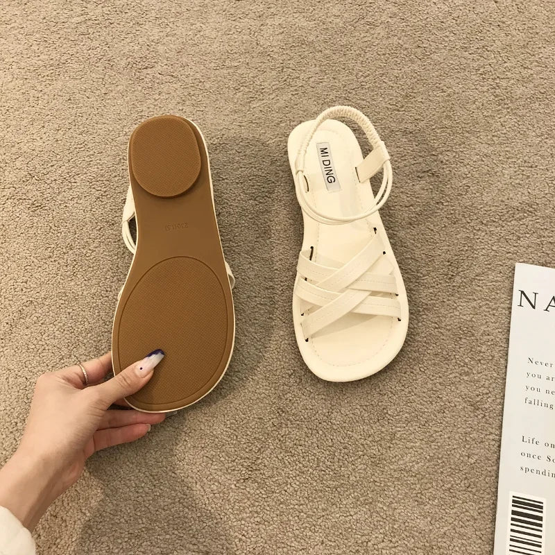 Women Sandals Classics Ankle Strap Summer Sandals Flat Shoes for Women Soft Sole Flats Sandalias Mujer Casual Summer Footwear