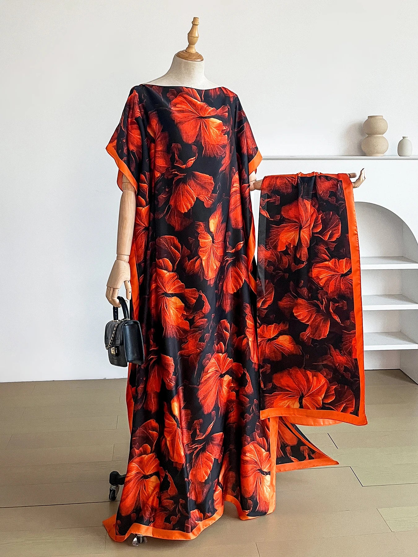 New 2026 Dubai Abaya For Women Summer Short Sleeve Cotton Dress Gold Stamping Loose Lady Maxi Islam African Dress With Big Scarf