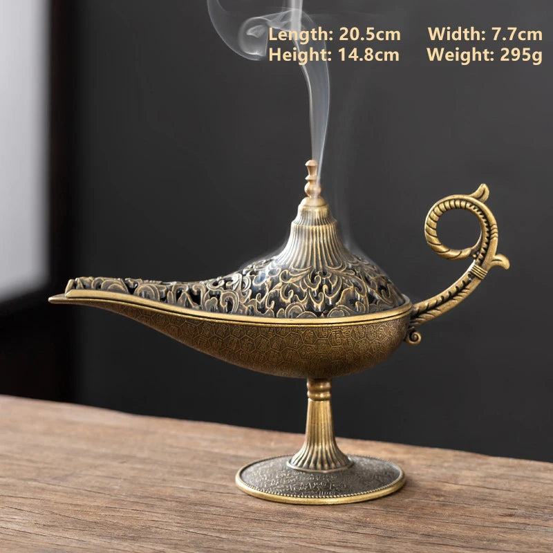 Antique Arabic Style Metal Incense Burner & Candle Holder