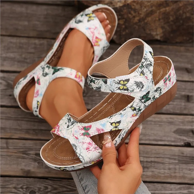 Summer Woman Sandals Shoes Soft Shoes Woman Plus Size Sandals Woman Wedge Walking Shoes Elegant Footwear Female Women Sandal