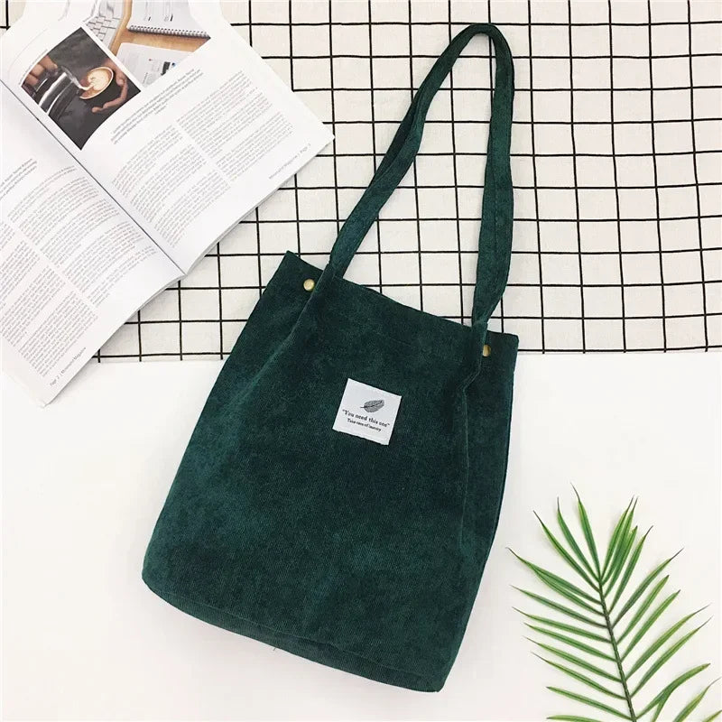 Bags for Women 2025 Corduroy Shoulder Bag Reusable Shopping Bags Casual Tote Female Handbag for A Certain Number of Dropshipping