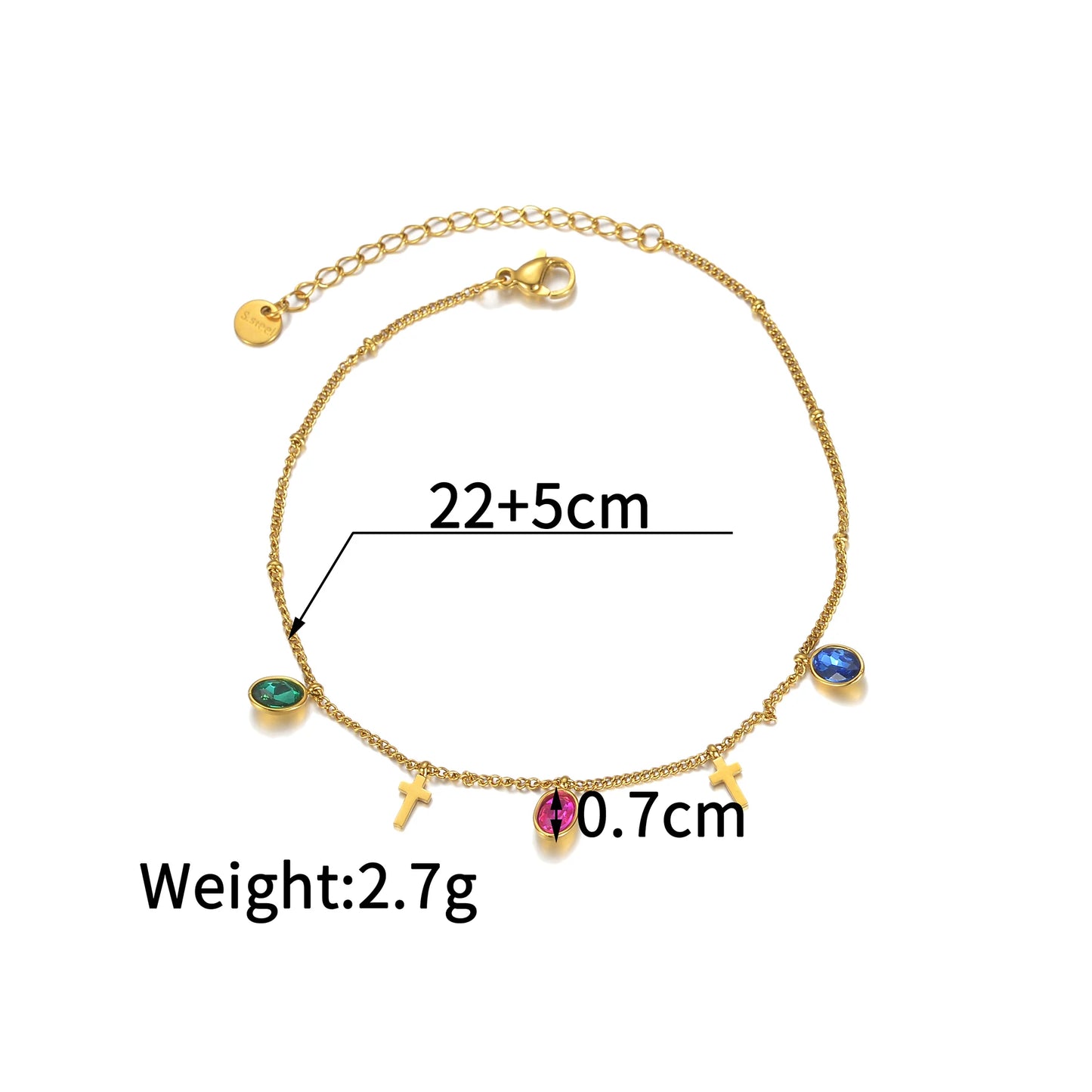 UZone Fashion Bead Pendant Ankle Chain Bracelet On Leg Foot Stainless Steel Adjustable Charm Feet Chain for Women Jelwery Gift