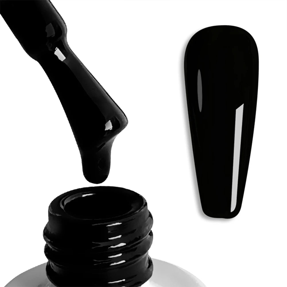 FZANEST Super Black Gel Nail Polish High Pigment Nail Gel Polish Lacquer Soak off UV LED Gel Pure Black White Color Nail Art