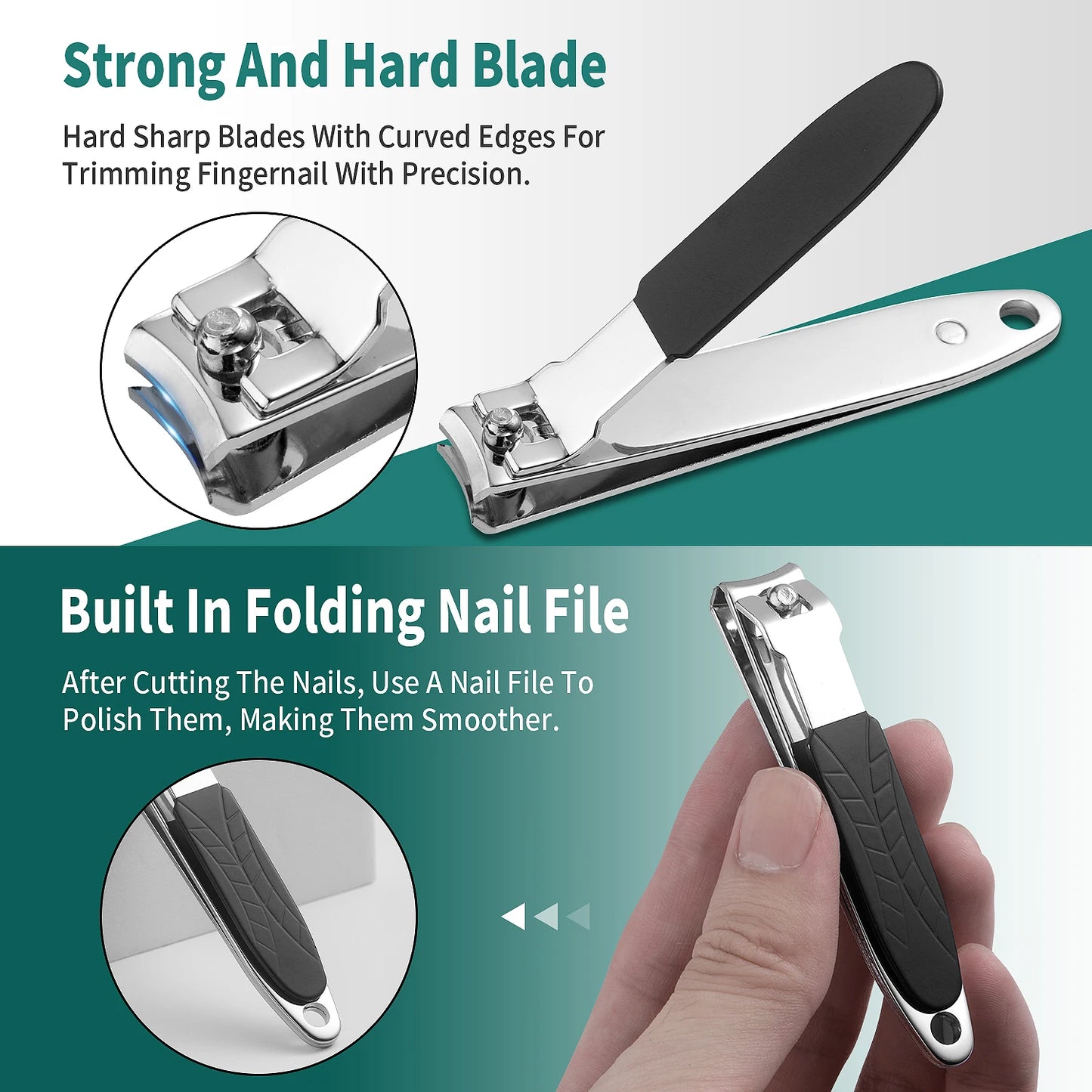 40 pcs Nail Clippers Manicure Tool Set, With Portable Travel Case, Dead Skin Clippers, Cuticle Nippers And Cutter Kit, Nail Cl