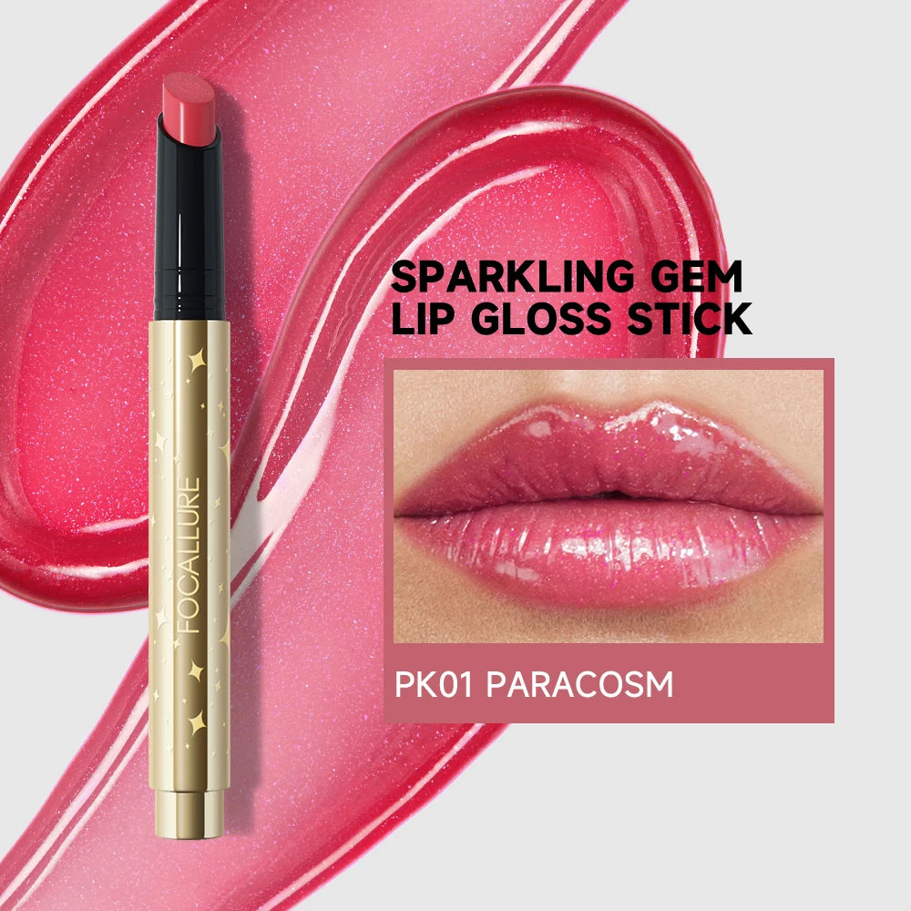 FOCALLURE Pearlescent Lip Glosses Stick Moisturizing Long Lasting Sexy Sparkling Lip Balms Shimmer Lipstick Pen Makeup Cosmetics