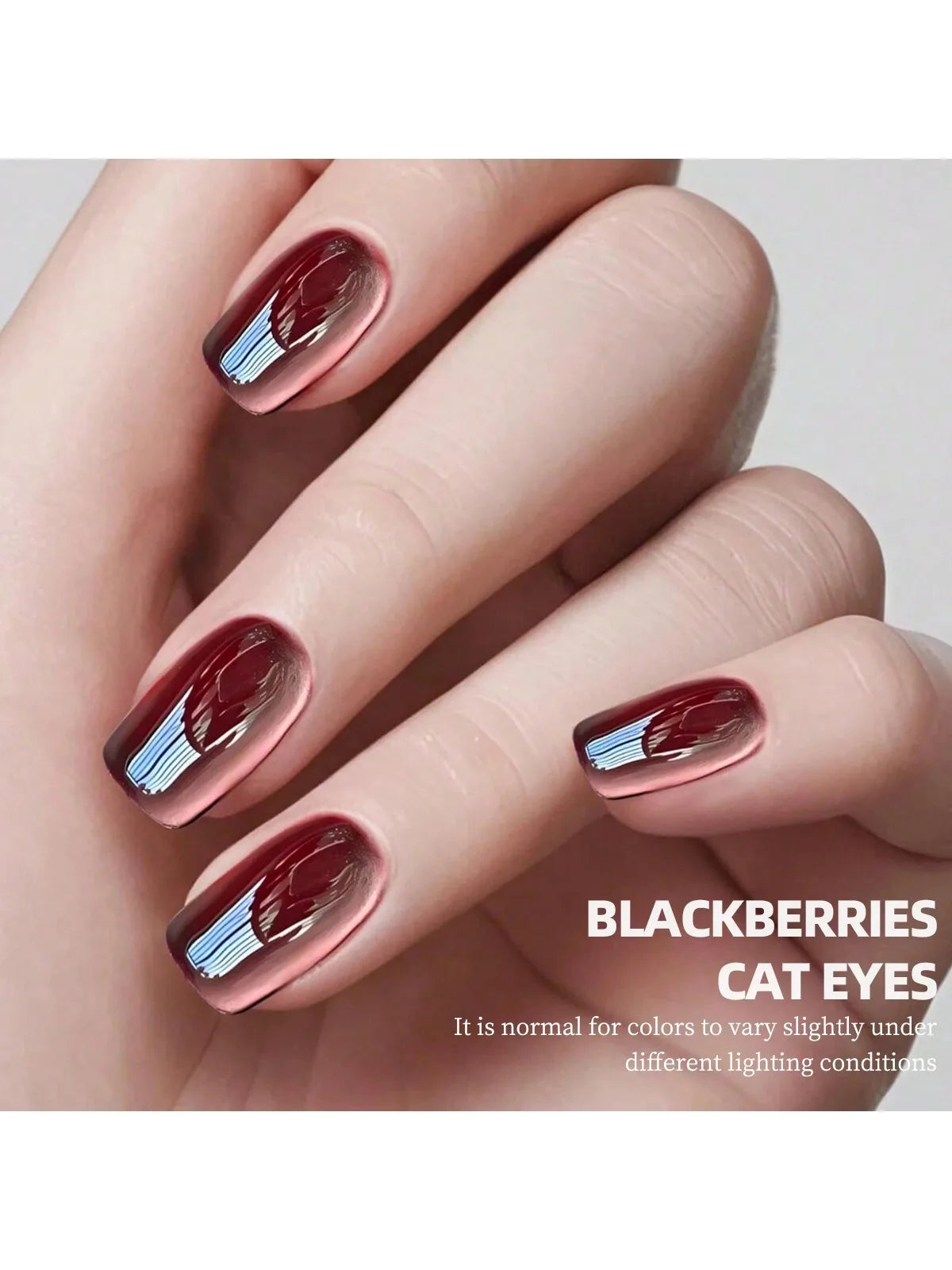 5PCS Glass bead cat's eye nail art 2025 new wine red white moonlight crystal cat's eye combination
