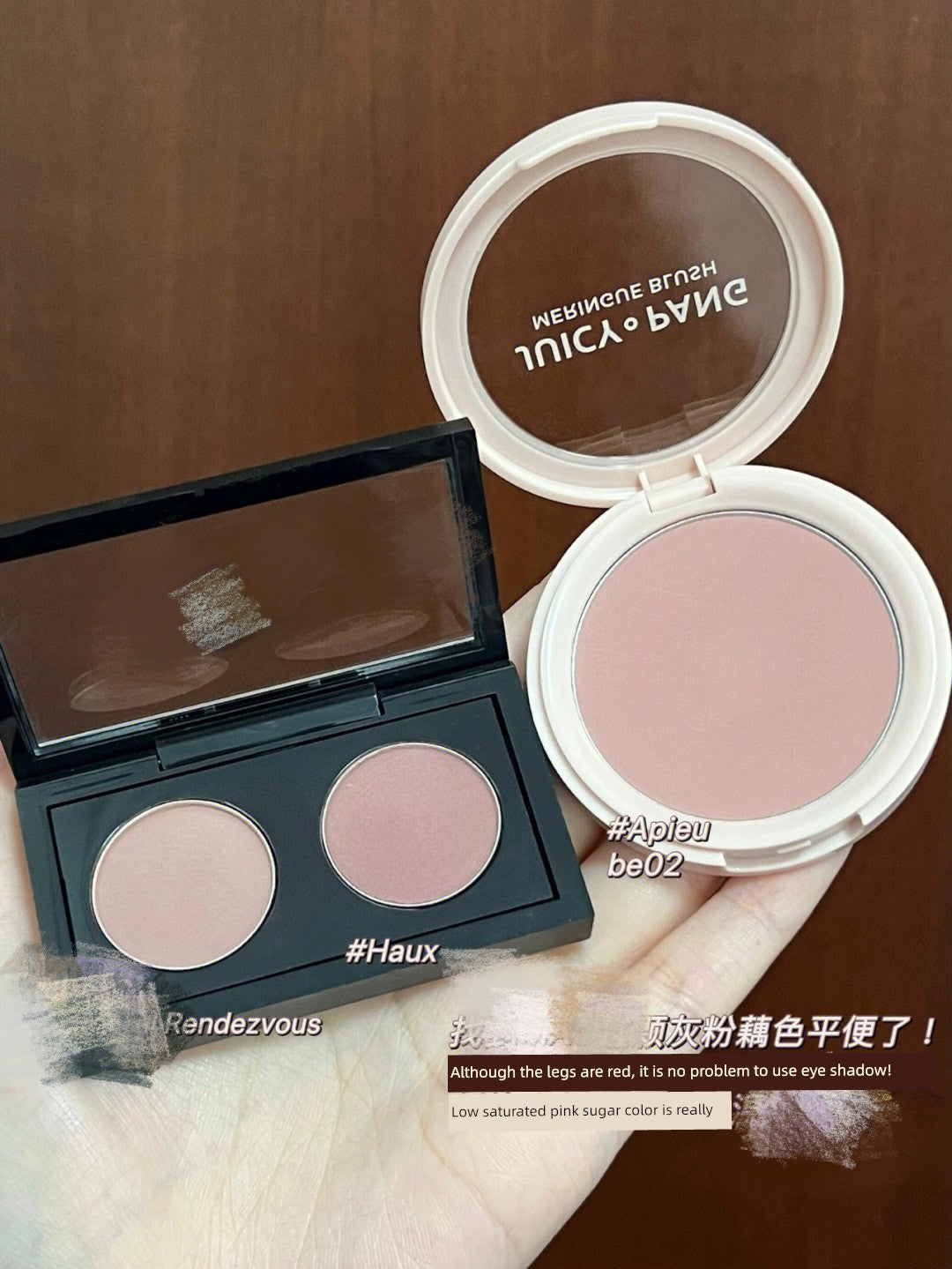South Korea Apieu OPU Blush Be02 Monochrome Pk07 Low Saturation Gray Pink Matte Korean Makeup Nude Color Light Face Female