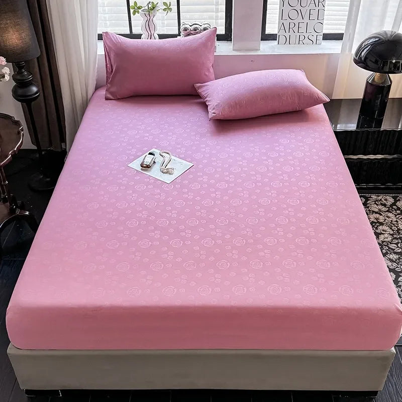 Brushed Fitted Sheet Elastic Bedsheet for Home Breathable Bed Linen Sabanas Para Cama Simple Style Bed Covers (No Pillowcase)