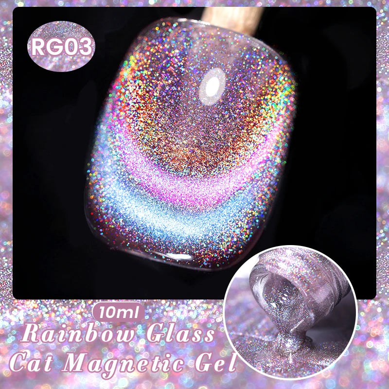 BORN PRETTY Sparkling Glass Bead Cat Magnetic Gel Nail Polish Flash White Spar Red Color Semi Permanent Soak Off UV Gel Varnish