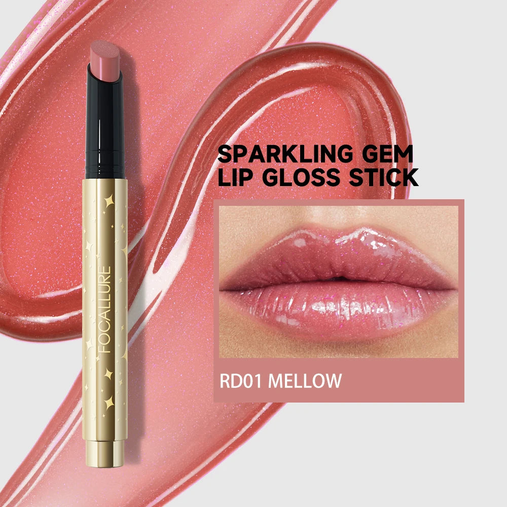 FOCALLURE Pearlescent Lip Glosses Stick Moisturizing Long Lasting Sexy Sparkling Lip Balms Shimmer Lipstick Pen Makeup Cosmetics
