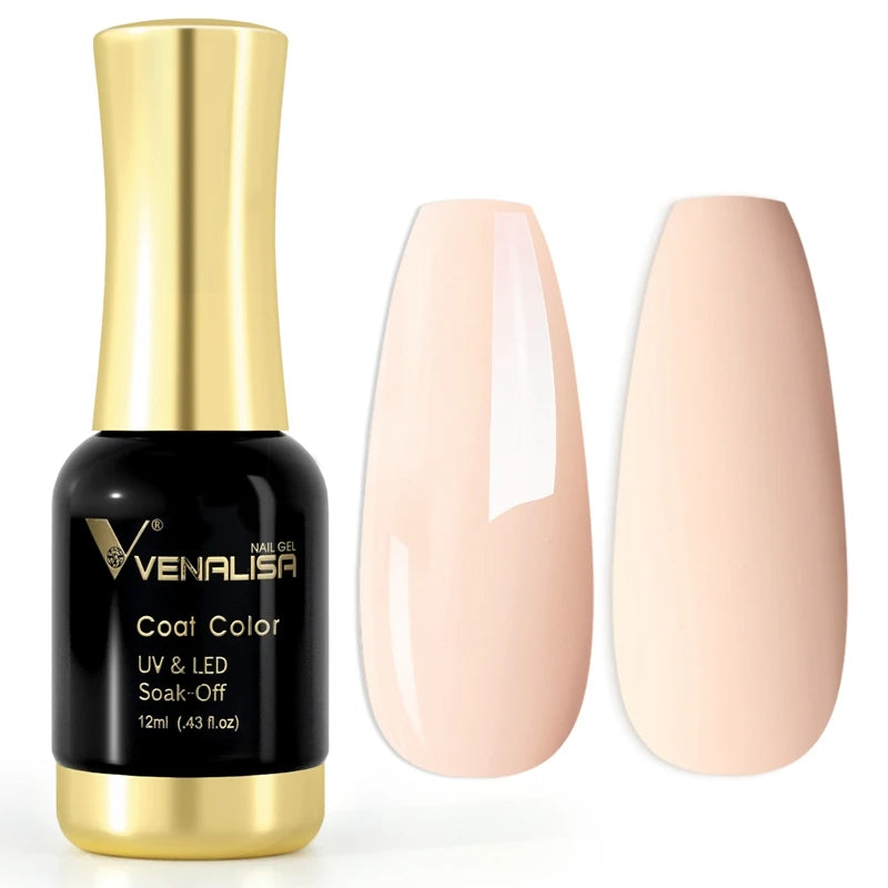 Venalisa 12ml Tempered Top Coat Bright Effect LongWear Color Natural Pink Nude Nail Gel Polish High Quality Platinum Gel Varnish