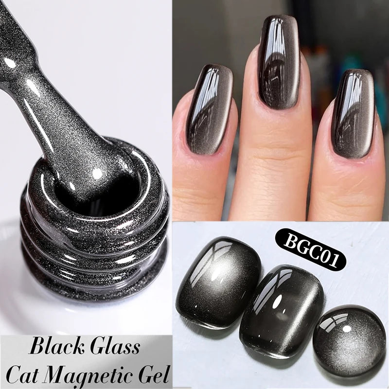 BORN PRETTY Sparkling Glass Bead Cat Magnetic Gel Nail Polish Flash White Spar Red Color Semi Permanent Soak Off UV Gel Varnish