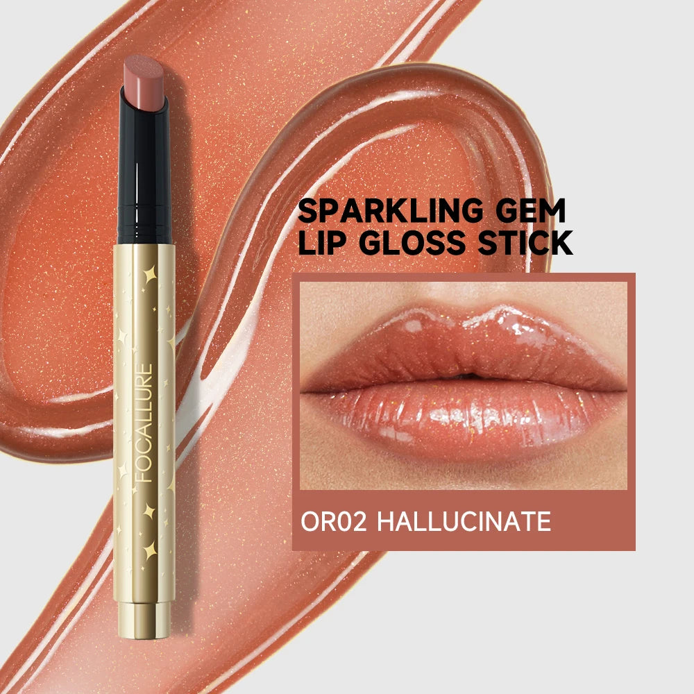 FOCALLURE Pearlescent Lip Glosses Stick Moisturizing Long Lasting Sexy Sparkling Lip Balms Shimmer Lipstick Pen Makeup Cosmetics