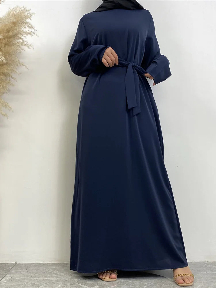Hot Selle Muslim Woman Abaya With Pockets Islamic Casual And Simple Long Dresses Moroccan Caftan Woman Dubai Abaya Ramadan Black