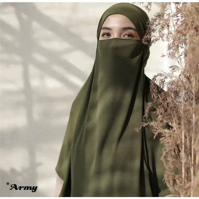 Large Plain Muslim Ethnic Scarf Women Hijab Islamic Muslim Hijab Instant Turban Arabic Scarfs Khimar Headwraps(FRNT56CM,BK90CM)