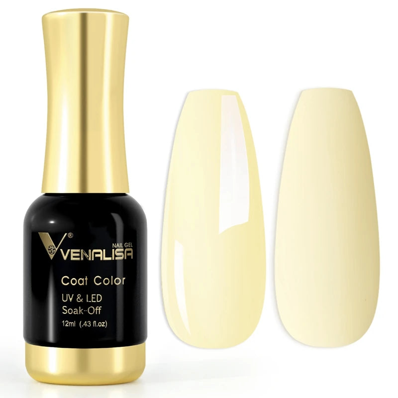 Venalisa 12ml Tempered Top Coat Bright Effect LongWear Color Natural Pink Nude Nail Gel Polish High Quality Platinum Gel Varnish