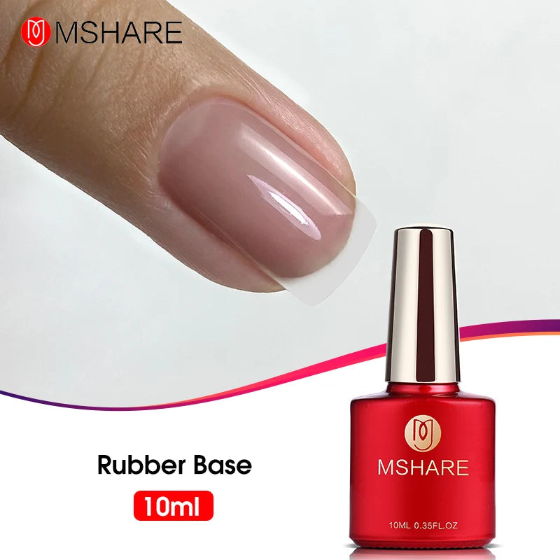 MSHARE Beige Pink Self Leveling Gel Manicure for Finger Nail Extensions Varnish Clear Lacquer Quick Building Diy at Home