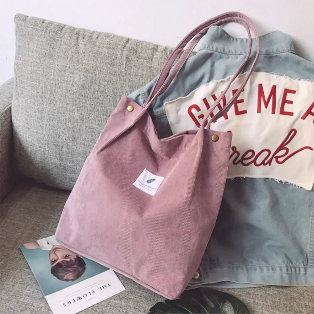 Bags for Women 2025 Corduroy Shoulder Bag Reusable Shopping Bags Casual Tote Female Handbag for A Certain Number of Dropshipping