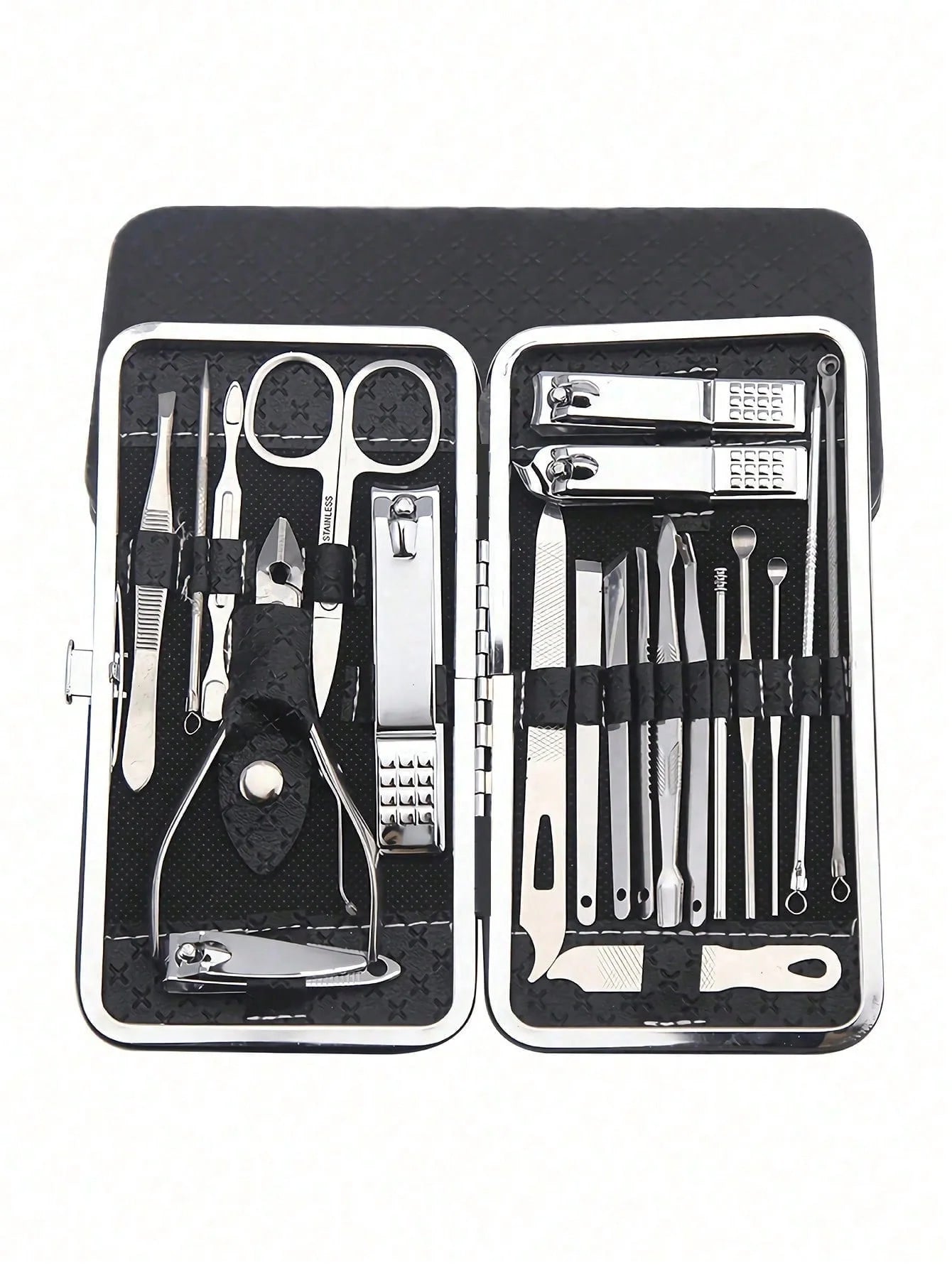 Manicure, Pedicure Kit, Nail Clippers Set of Professional Grooming Kit, Nail Tools with Luxurious Travel Case Black