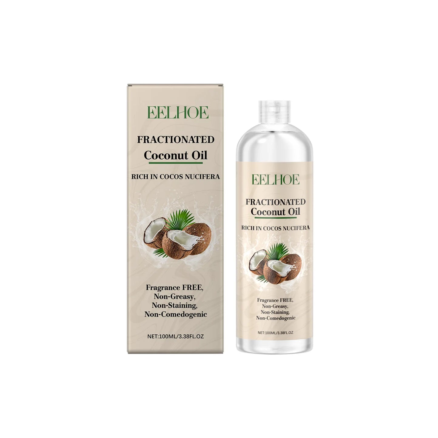 EELHOE Coconut Oil Hair Growth Products Anti-Frizz Hair Strengthener Moisturizing Skin Nourish Multifunctional Coconut Skin Oil