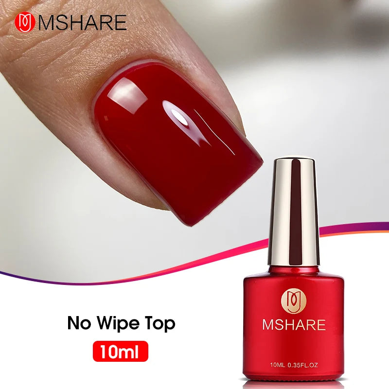 MSHARE Beige Pink Self Leveling Gel Manicure for Finger Nail Extensions Varnish Clear Lacquer Quick Building Diy at Home