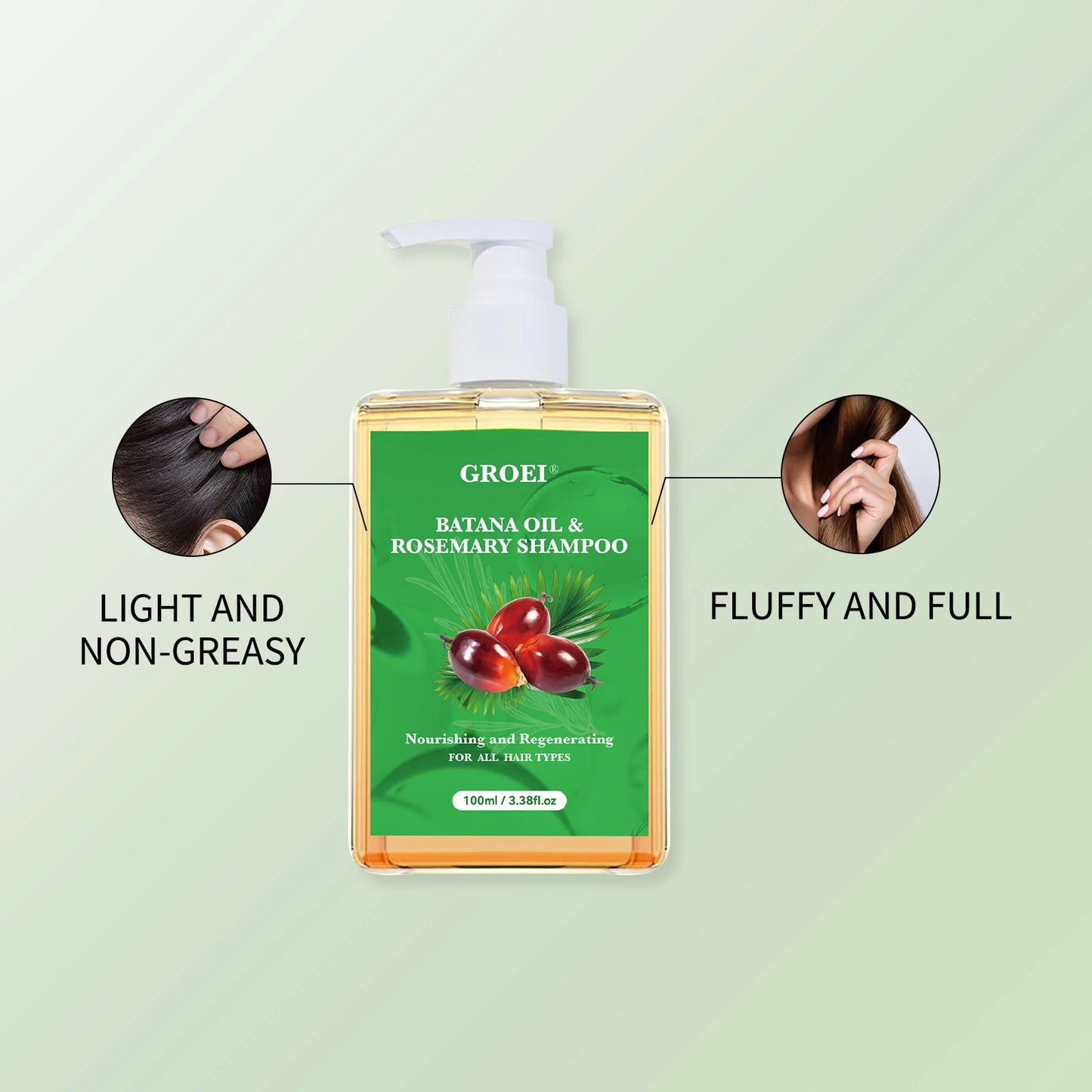 100ML Shampoo Batana Oil Cleansing Soothing Scalp Intense Repair Batana Nourishing Shampoo with Rosemary Extract for All Hair