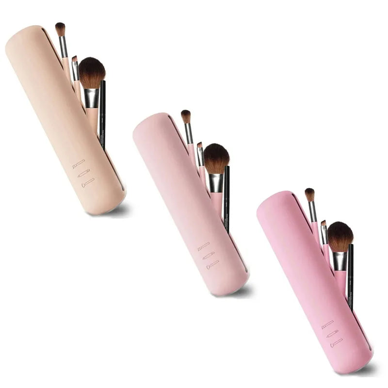 Silicone Brow Pencil Case Makeup Brush Eyeshadow Brush Storage Set Dust-Proof Simple Portable Travel Bag Specific