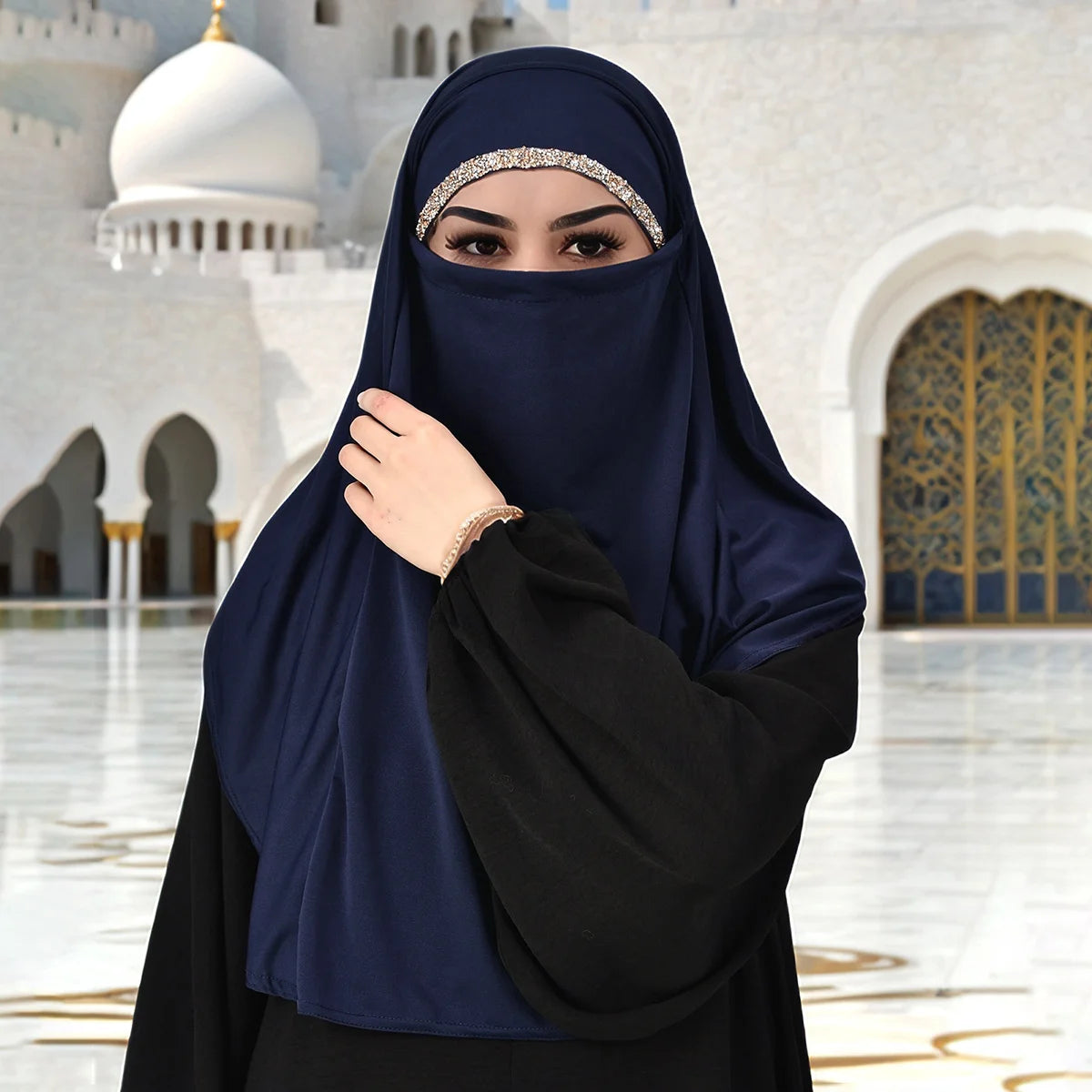 Malaysian Strap Instant Hijab Solid Modal Jersey Hijab Sacrf For Muslim Woman Hijabs Wrap Lady Casual Headband Ethnic Headscarf