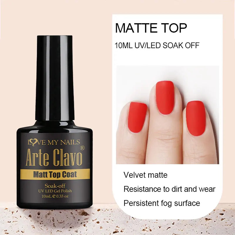 10ML Matte Top Coat Gel Polish Matte Function Gel Semi-Permanent Sealer Varnish Soak Off UV LED Nail Art Functional Gel