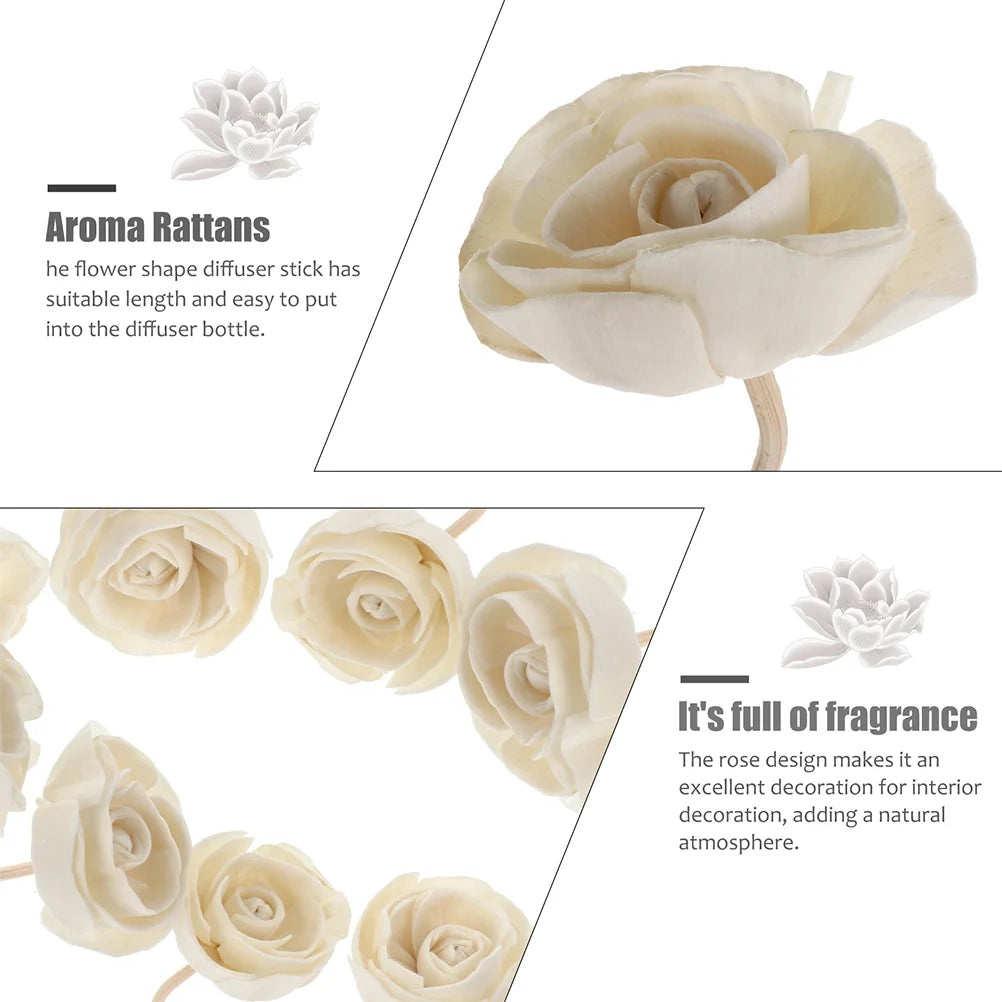 9 Pcs Aromatherapy Rattan Flower Essential Oil Diffuser Wedding Sticks for Car Household Wooden Room Dried Rods